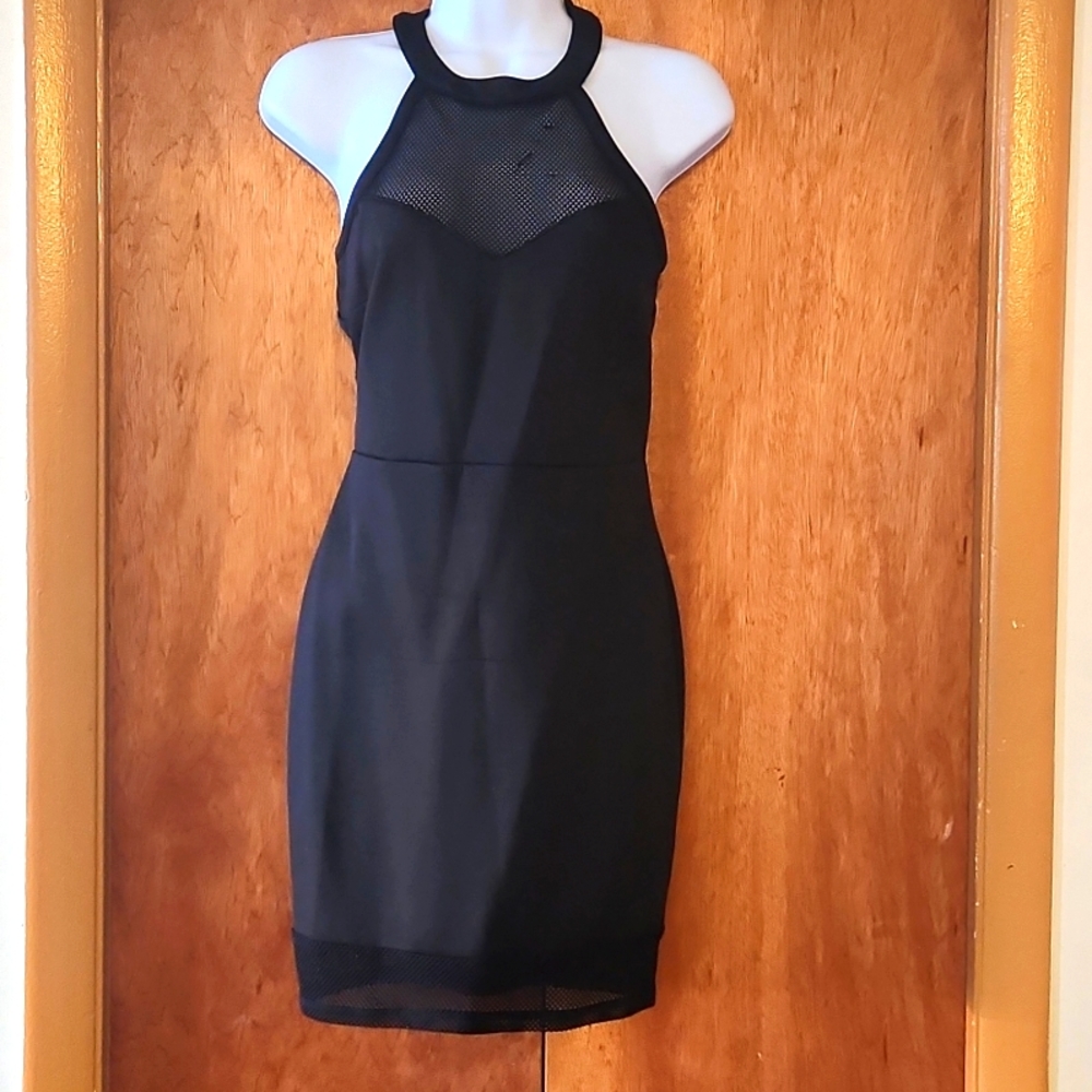 Material Girl Black Bodycon Lace Dress Sizs S